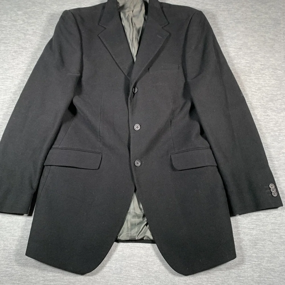 Banana Republic Blazer Mens 42L‎ Black Cotton Stretch Sport Coat 3 Button Lined